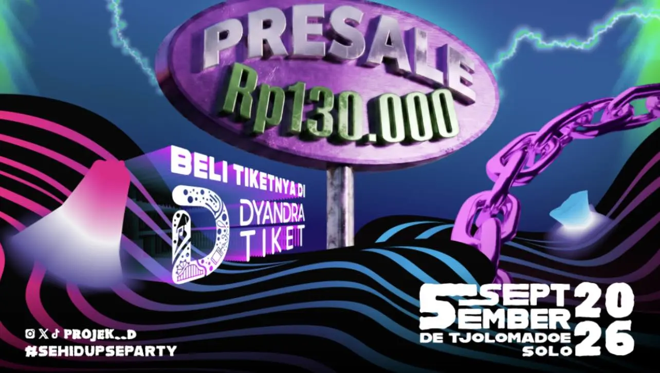 Poster resmi festival musik Projek-D Vol 5 di De Tjolomadoe Solo pada 5 September 2026