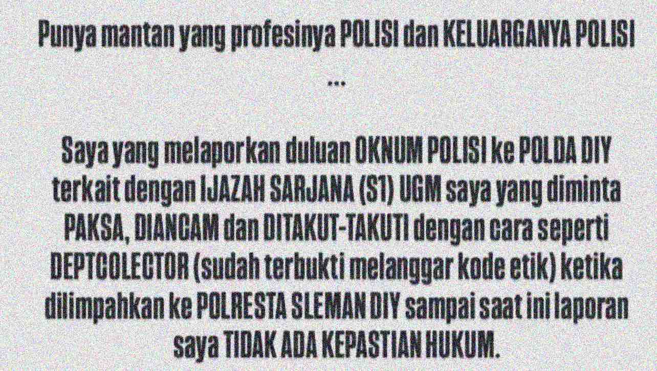 Tangkapan layar curhatan korban dan surat resmi ke DPR RI untuk meminta keadilan atas kasus penahanan ijazah
