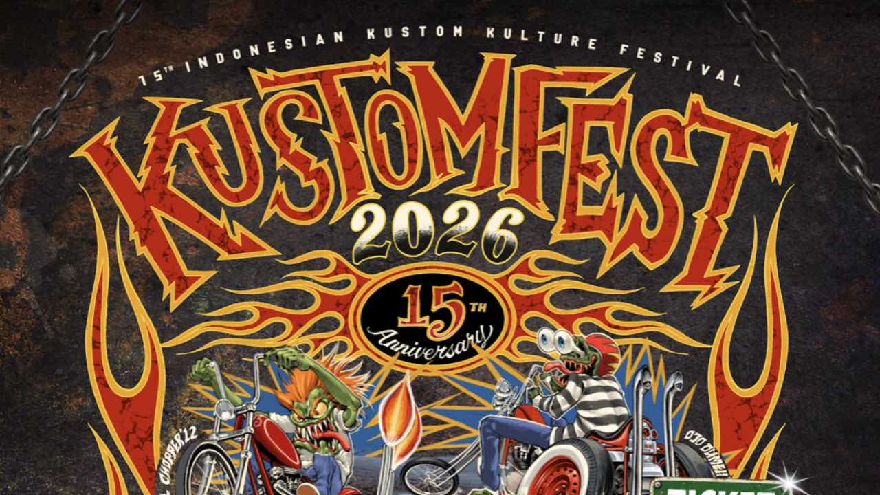 Poster resmi jadwal Kustomfest 2026 Jogja bertema High-Octane di Jogja Expo Center